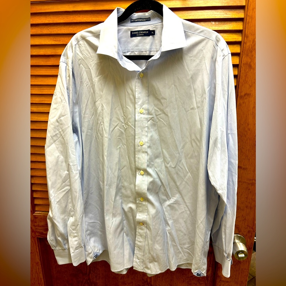 Elegant Cremieux light blue‎  Cotton Long Sleeve Button Down Shirt Size XL
